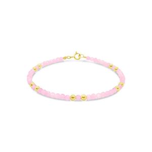 Sterling Silver Gold Plated Rose Quartz Bracelet