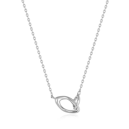 Sterling Silver Wave Link Necklace