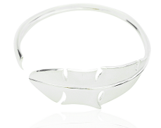 Elegant Silver Leaf Cuff