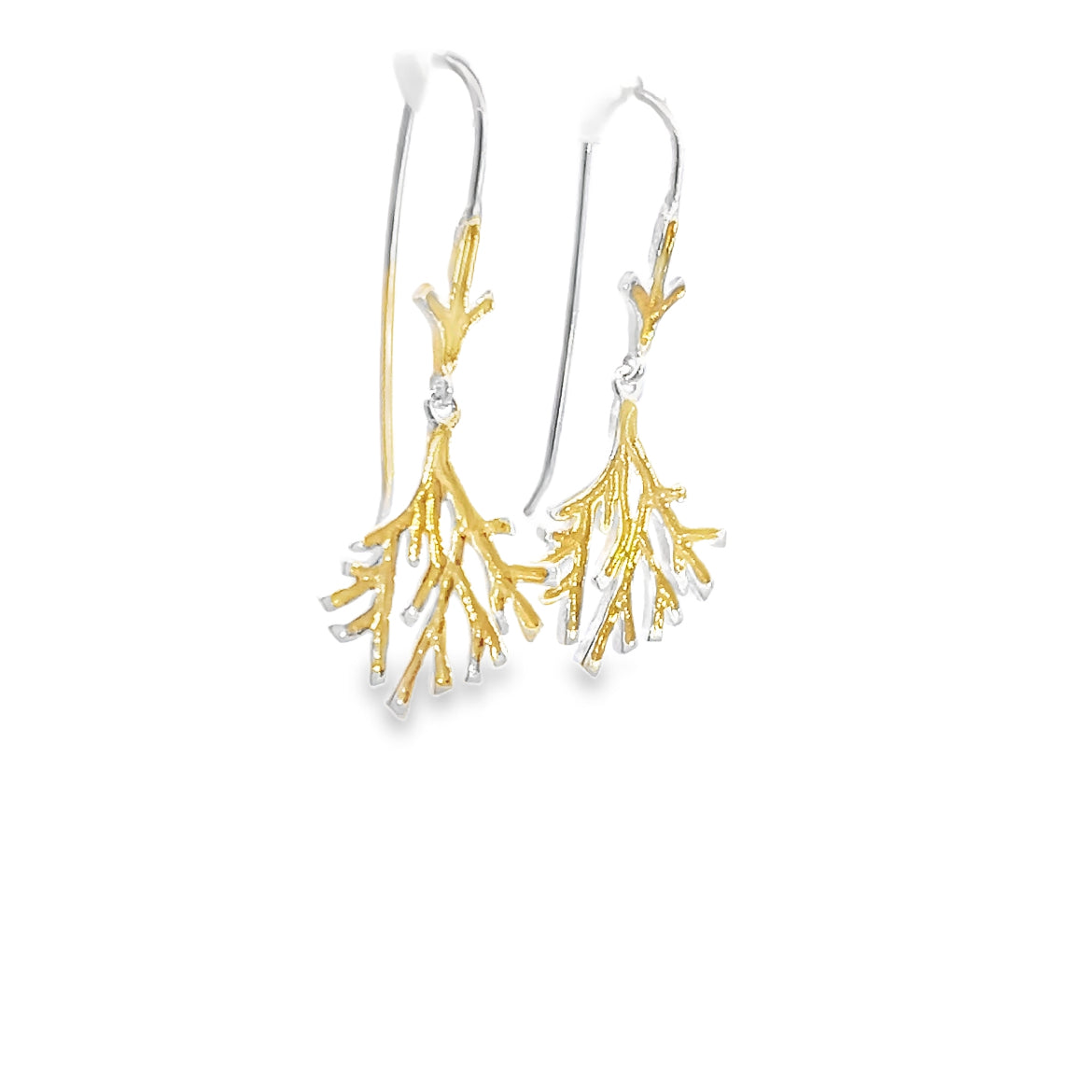 Two Tone Coral Shaped Earrings