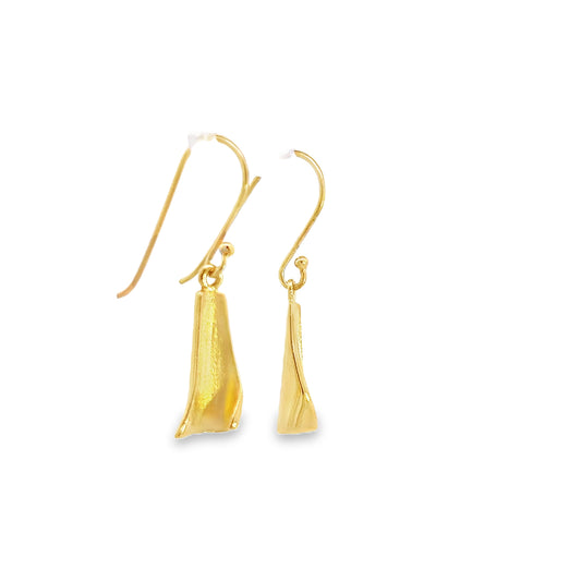 Sterling Silver Gold Plated Drop Earrings