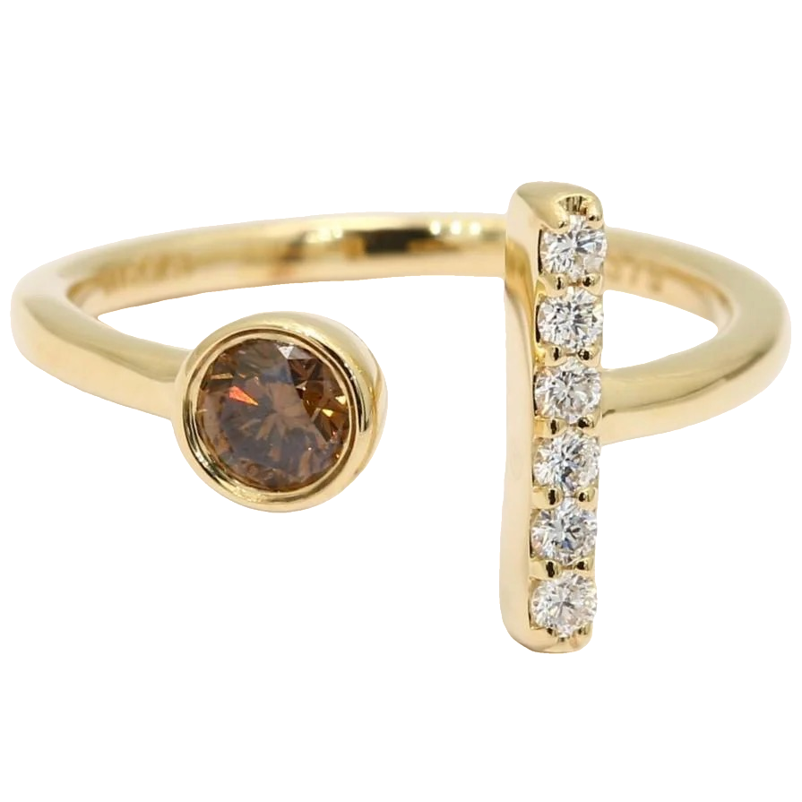 9K Champagne Diamond Ring