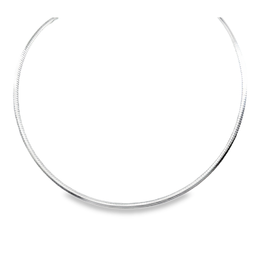 9ct White Gold Omega Chain