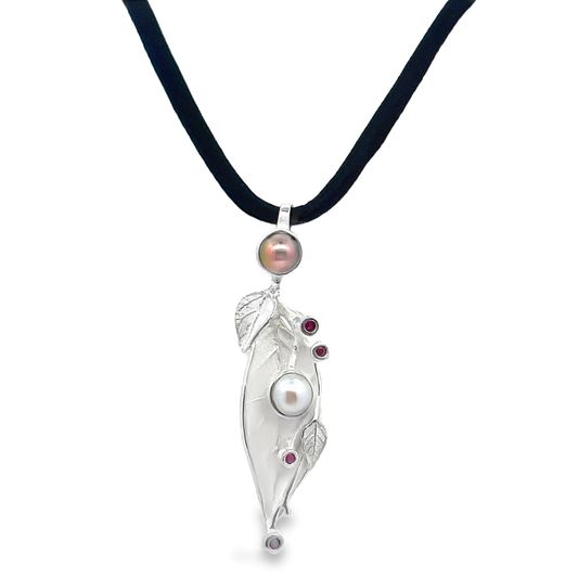 Silver FWP and Ruby Necklace