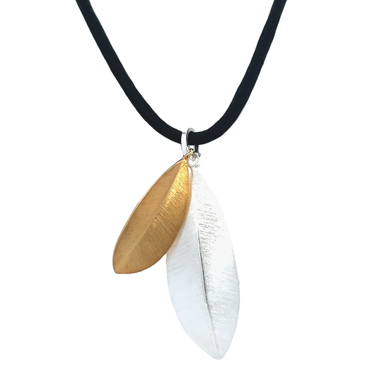 Two Tone Leaf Necklace