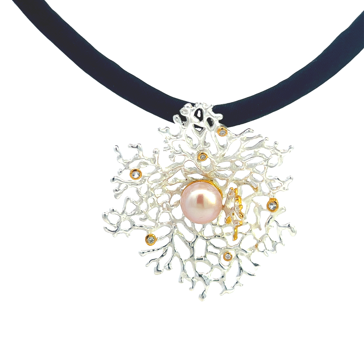 Silver Pearl and Topaz Necklace