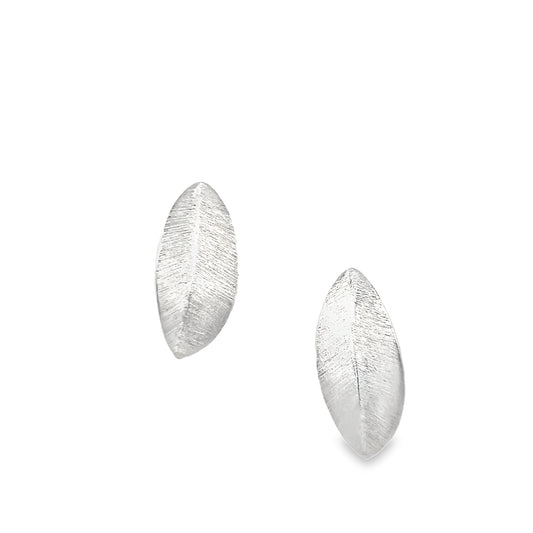Matt Leaf Shape Silver Earring