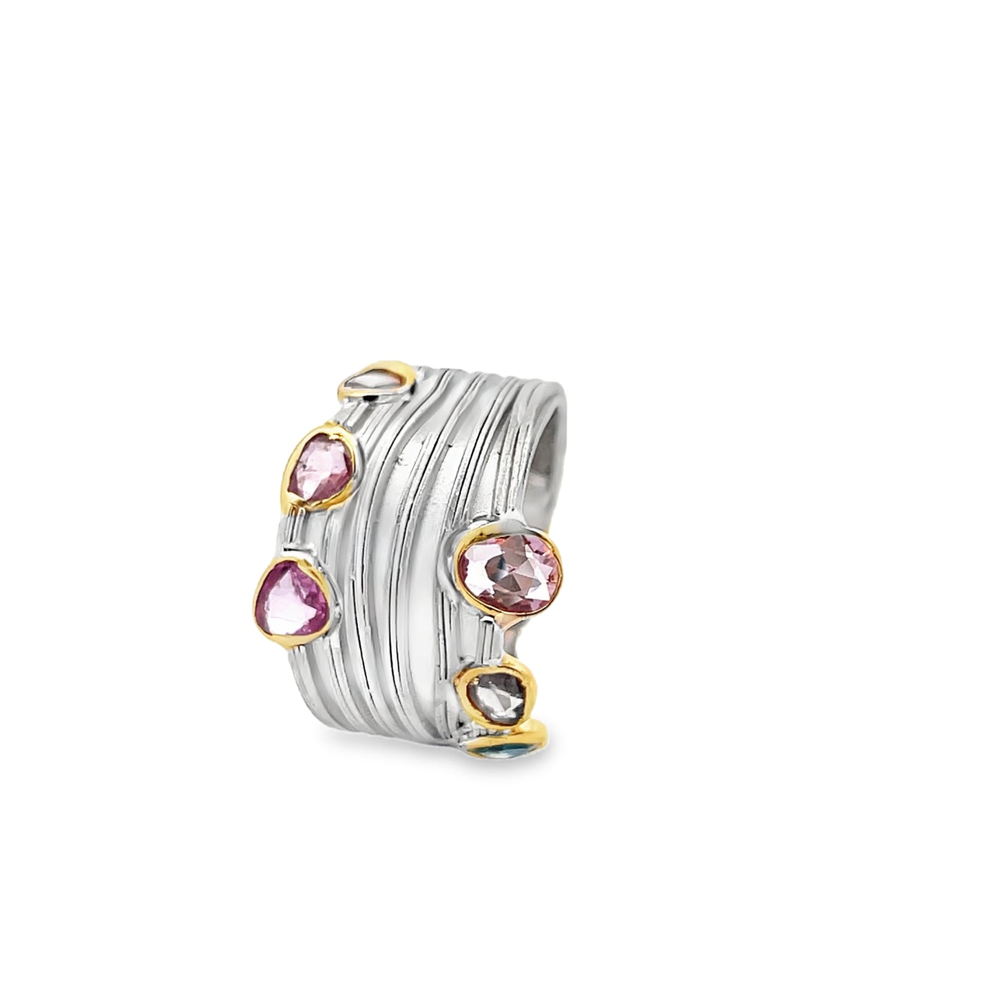 Silver Pink Sapphire Ring