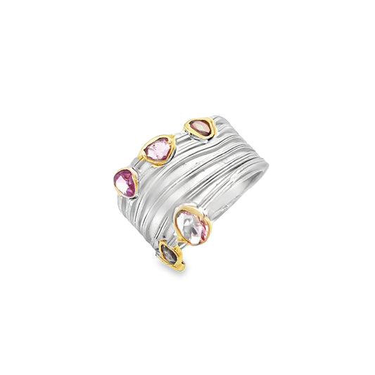 Silver Pink Sapphire Ring