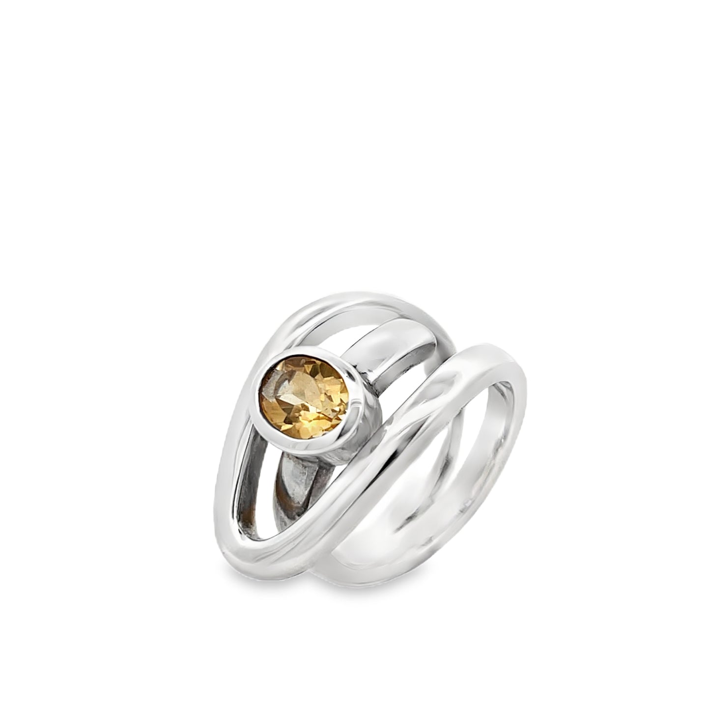 Silver Citrine Ring