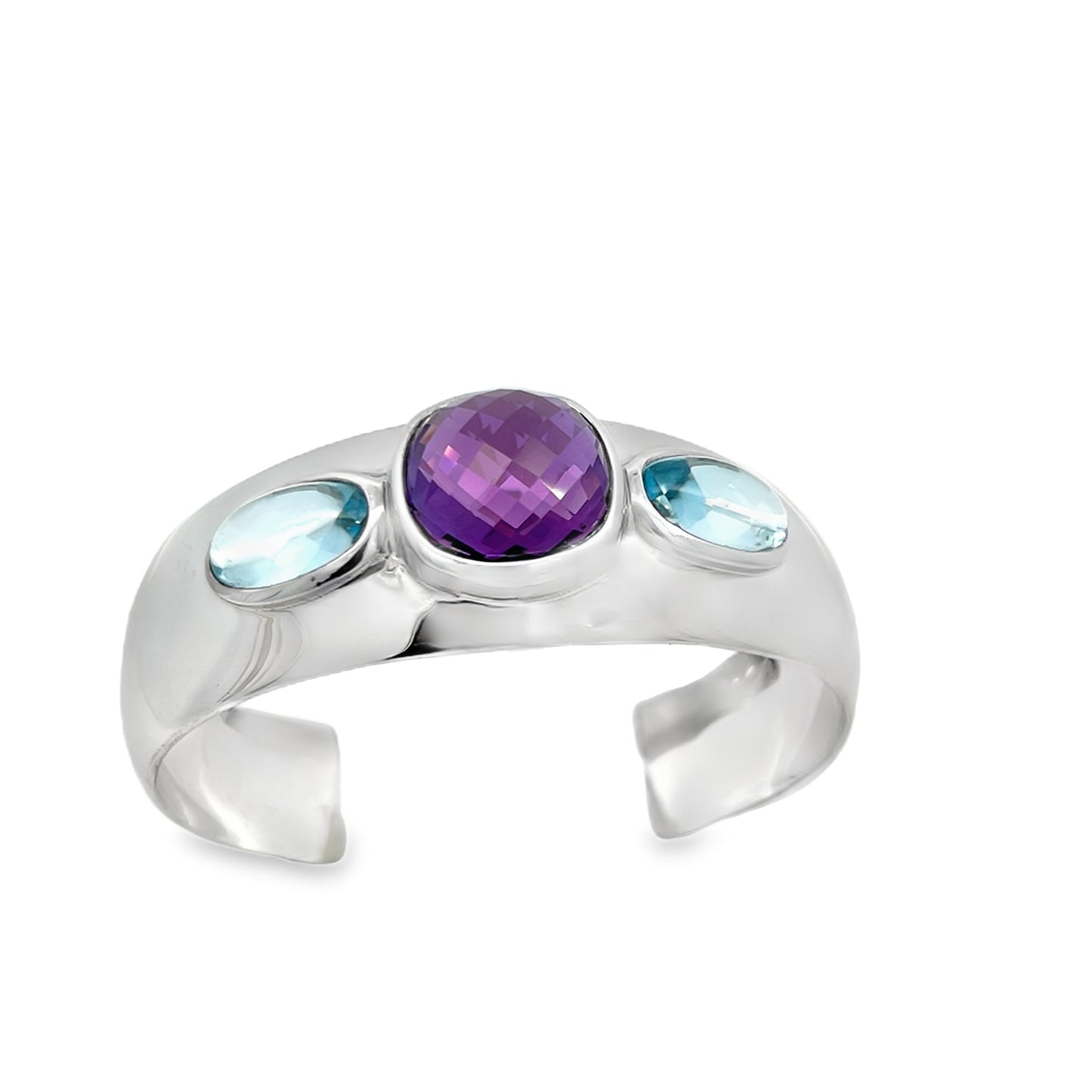 Silver Amethyst & Topaz Cuff