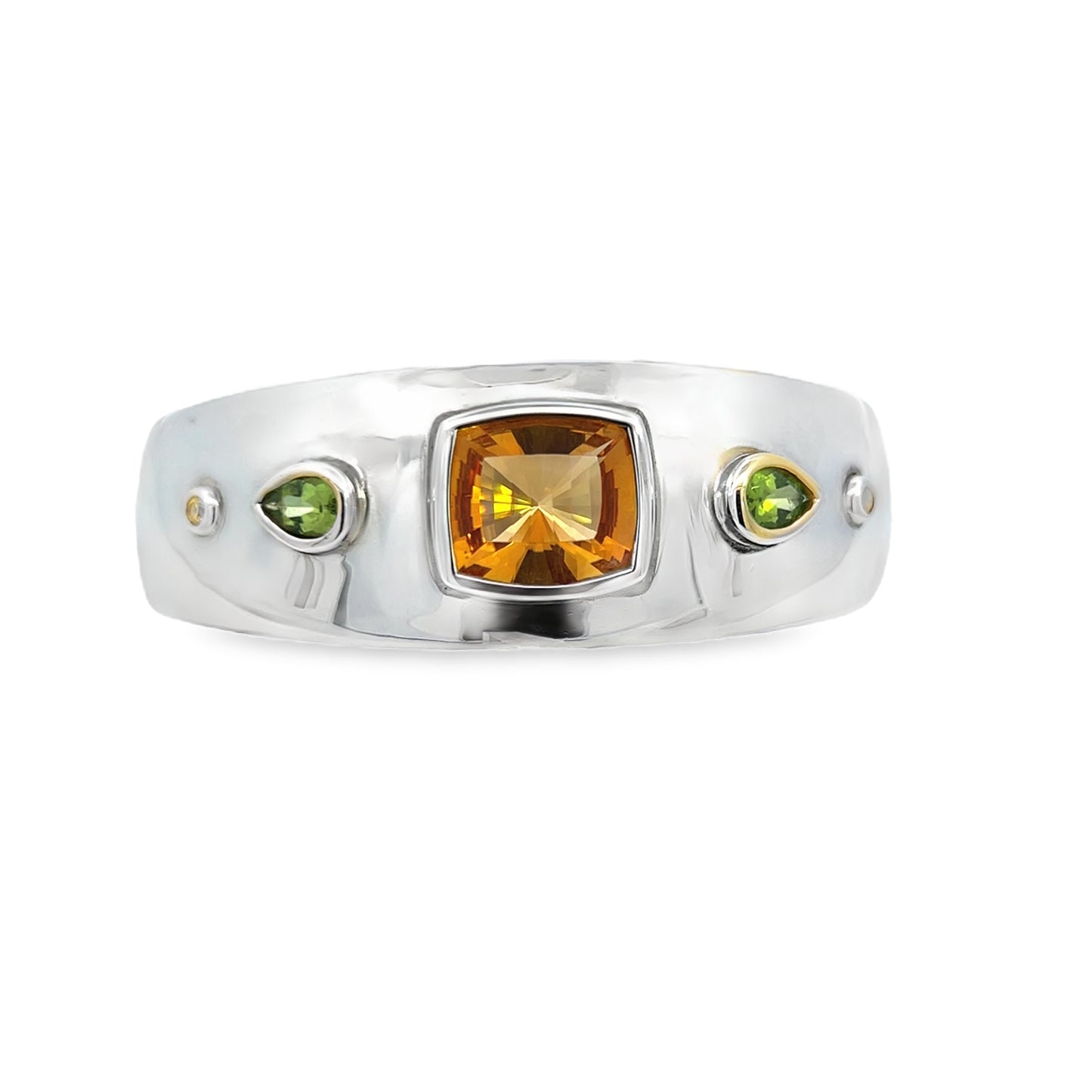 Silver Citrine & Peridot Cuff