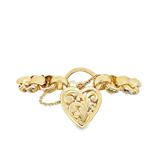 9ct Fancy Belcher Locket Bracelet