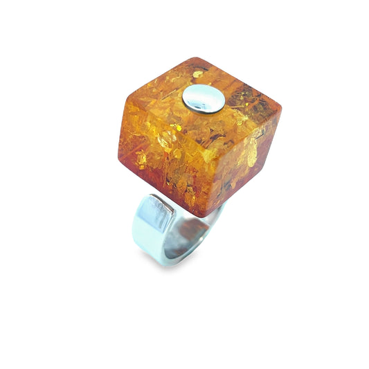 Adjustable Amber Ring