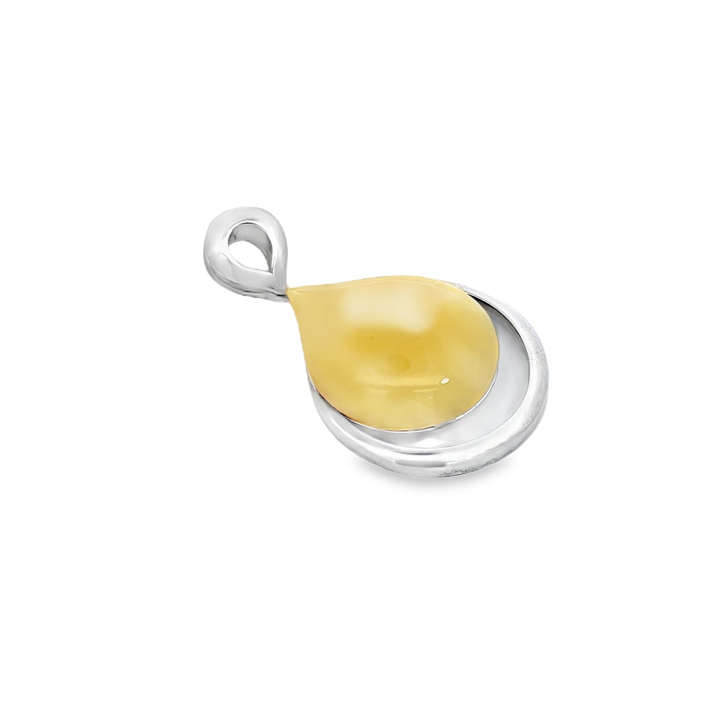 Silver Butterscotch Amber Pendant