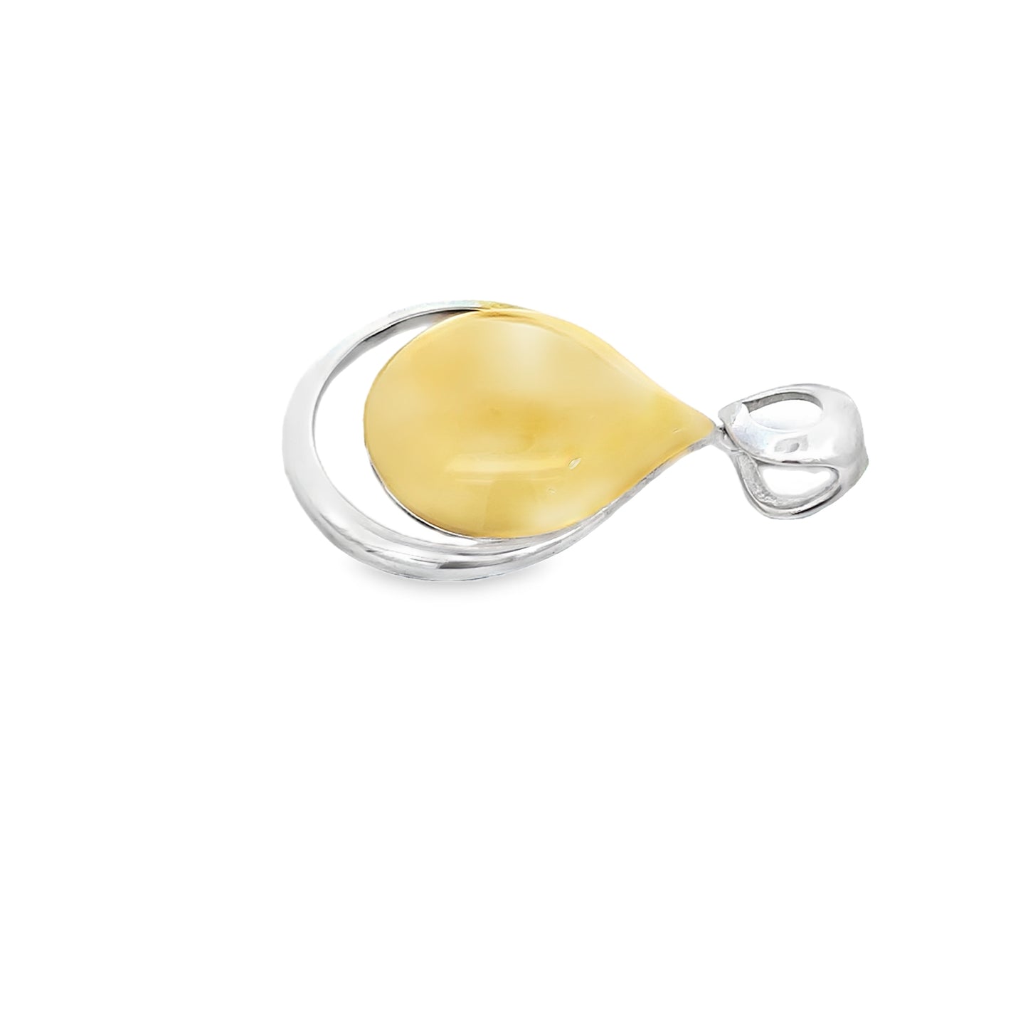 Silver Butterscotch Amber Pendant