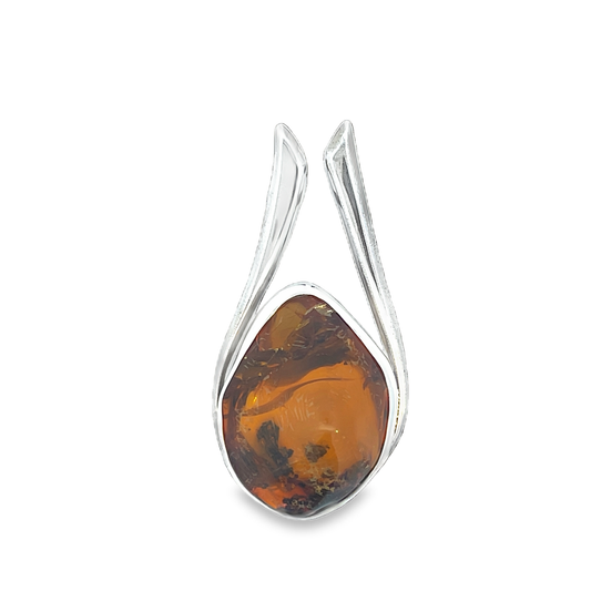 Silver Amber Pendant