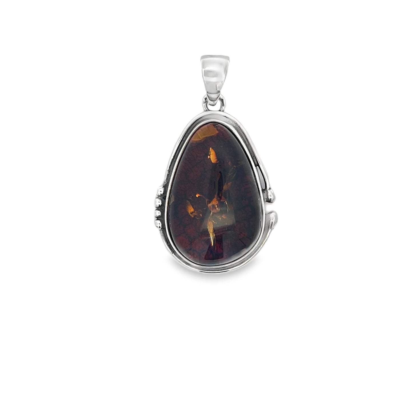 Silver Amber Pendant