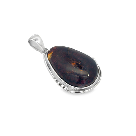 Silver Amber Pendant