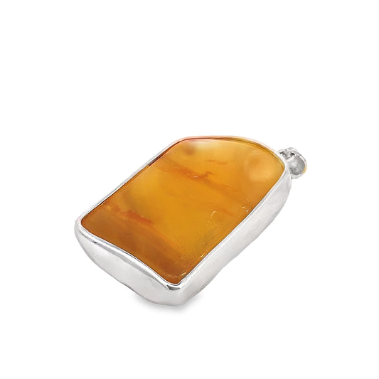 Silver Amber Pendant