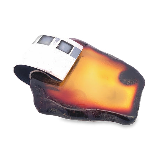 Baltic Amber and Silver Pendant