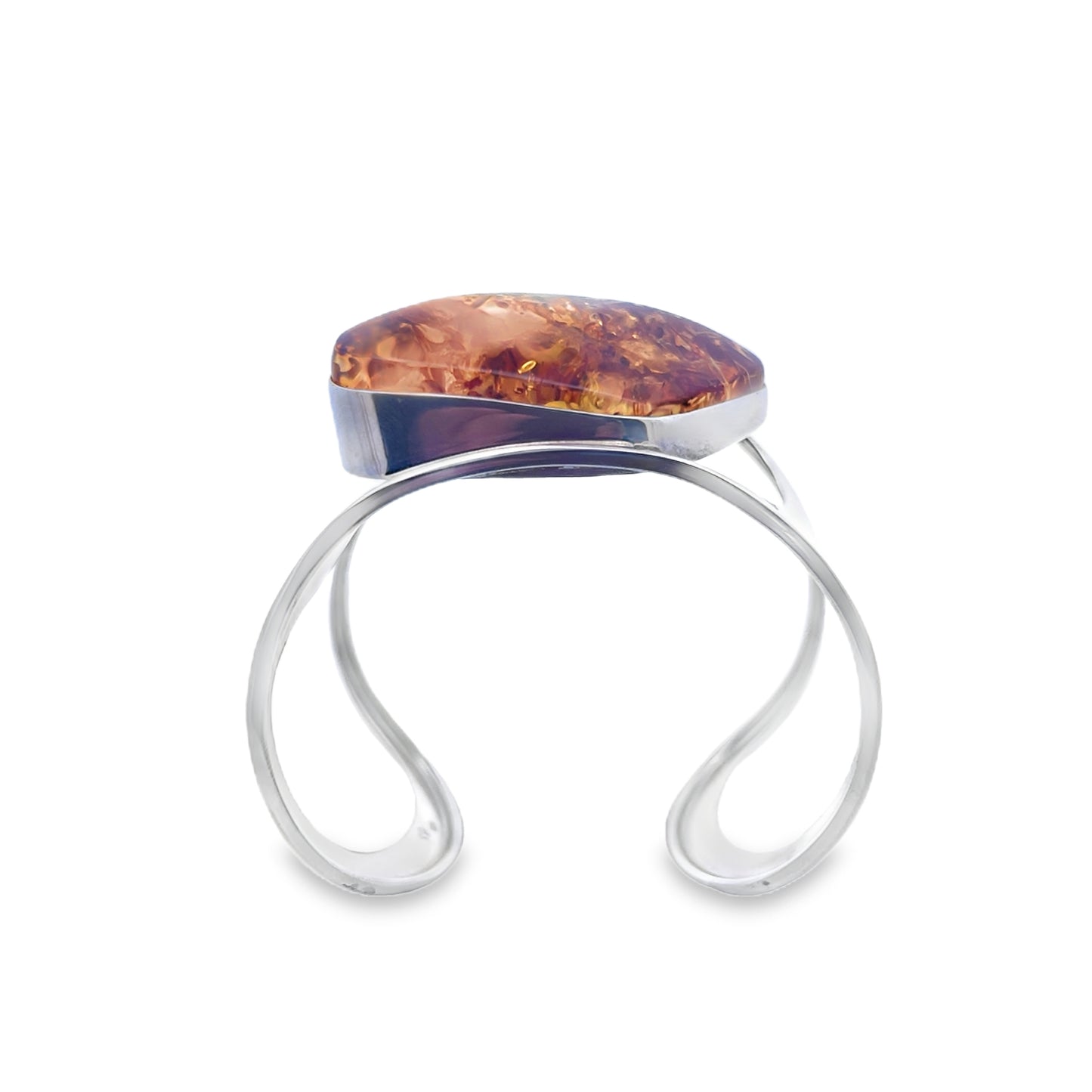 Silver Amber Cuff