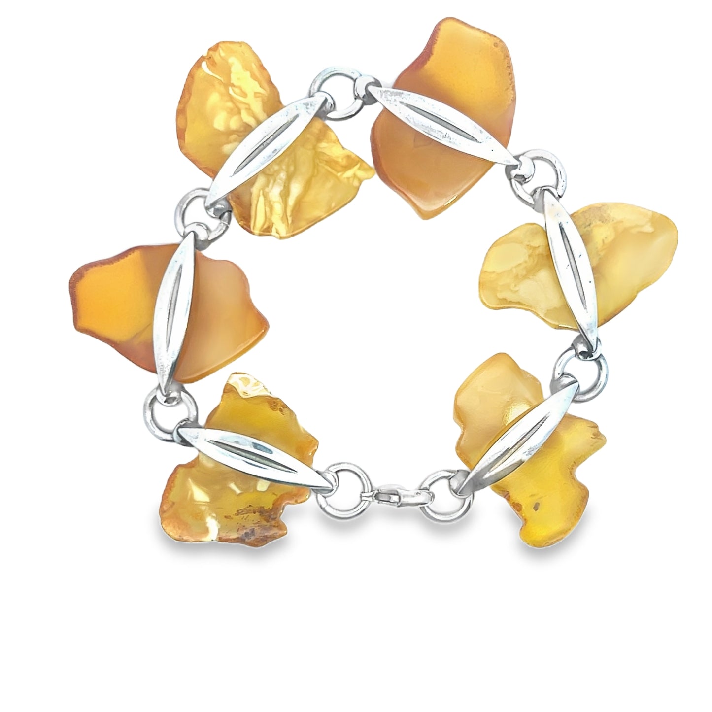 Silver Butterscotch Amber Bracelet