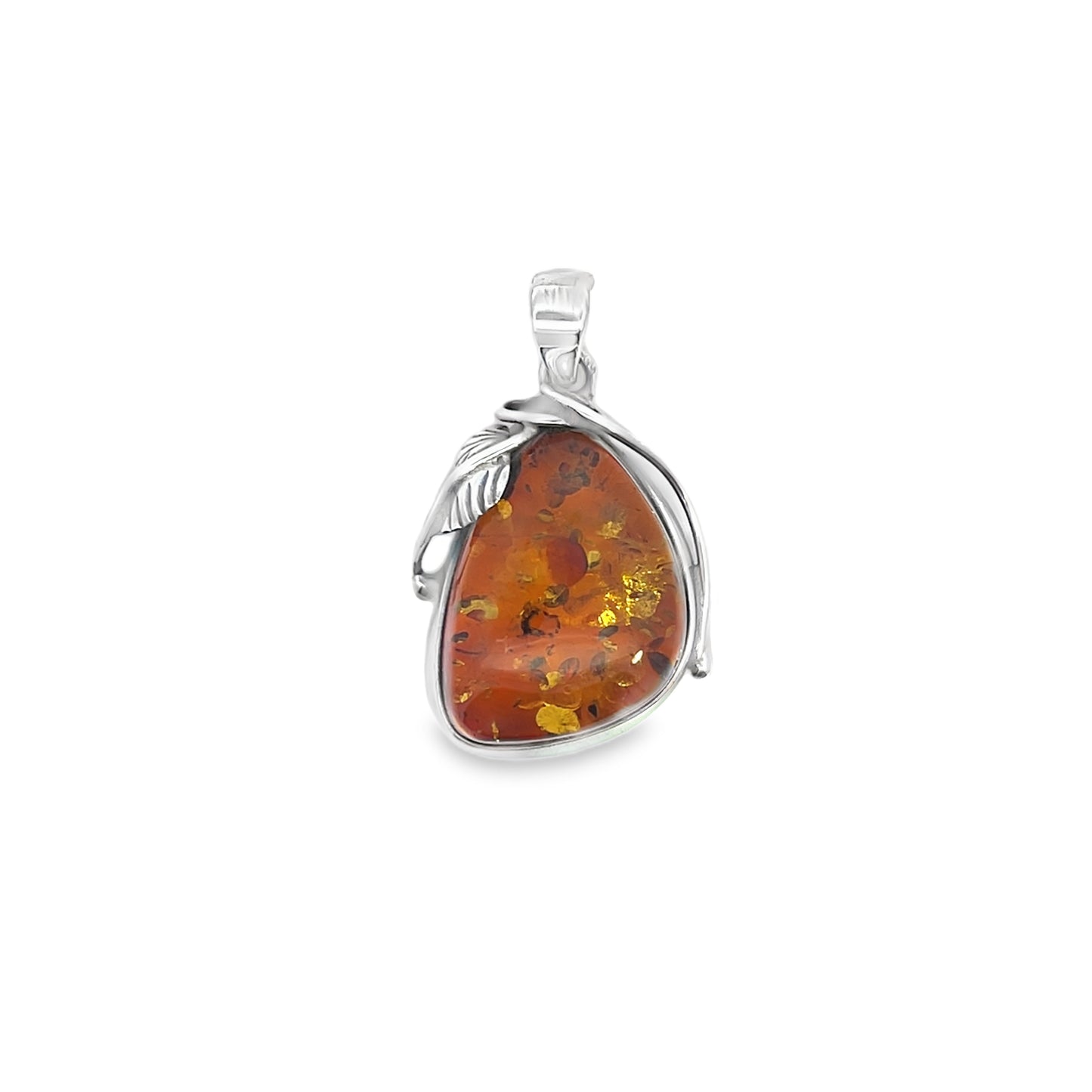 Elegant Amber Leaf Pendant