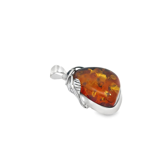 Elegant Amber Leaf Pendant