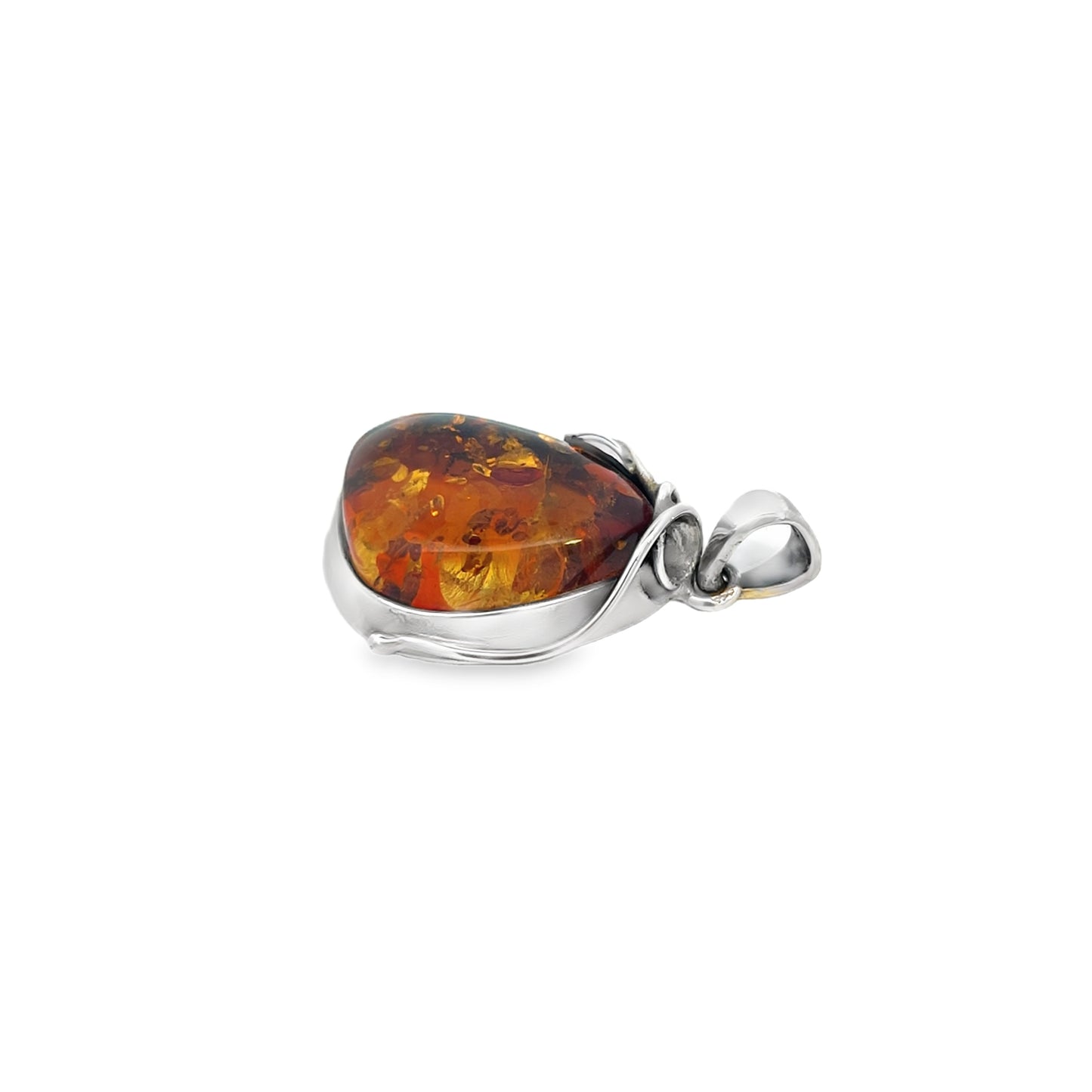 Elegant Amber Leaf Pendant