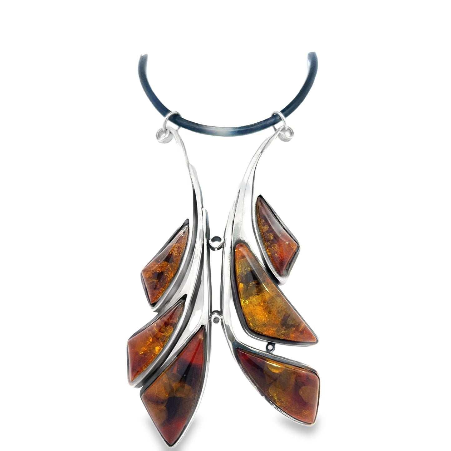 Silver Amber Pendant