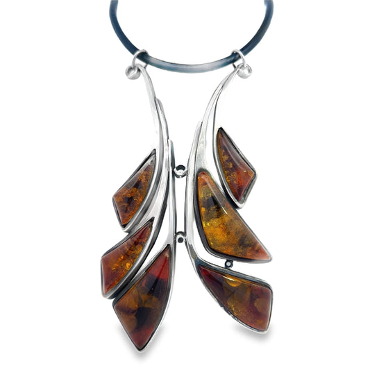 Silver Amber Pendant