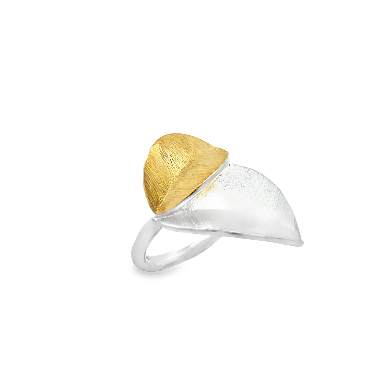 Sterling Silver Two-Toned Leaf Ring
