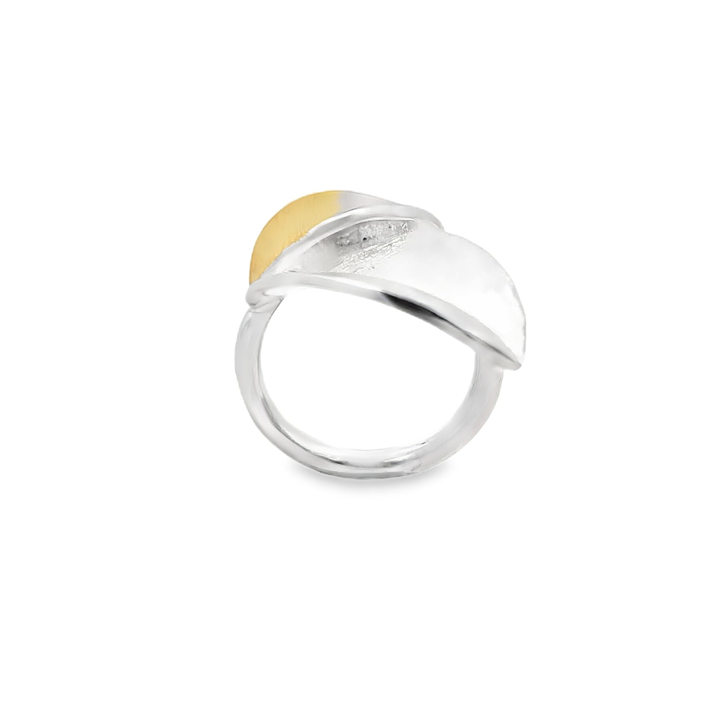 Sterling Silver Two-Toned Leaf Ring
