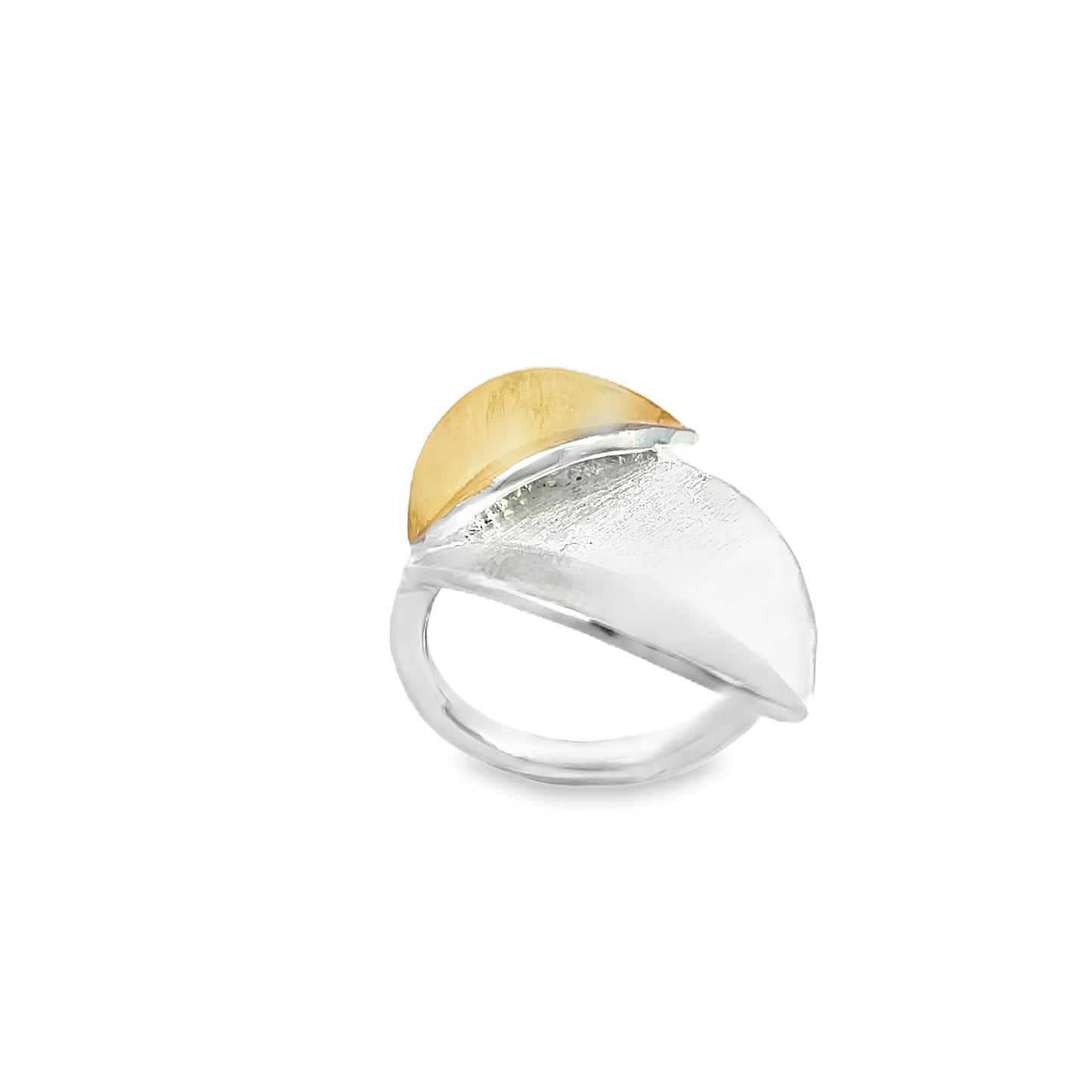 Sterling Silver Two-Toned Leaf Ring