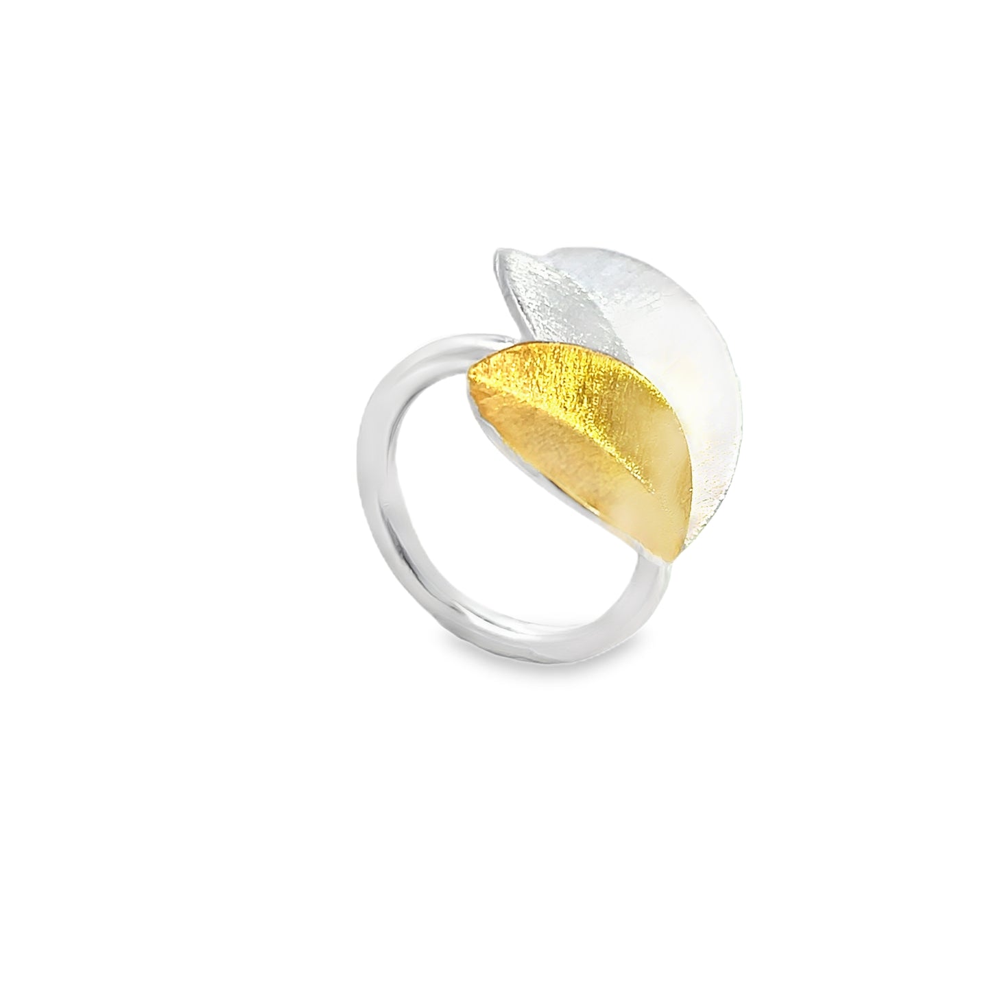 Sterling Silver Two-Toned Leaf Ring