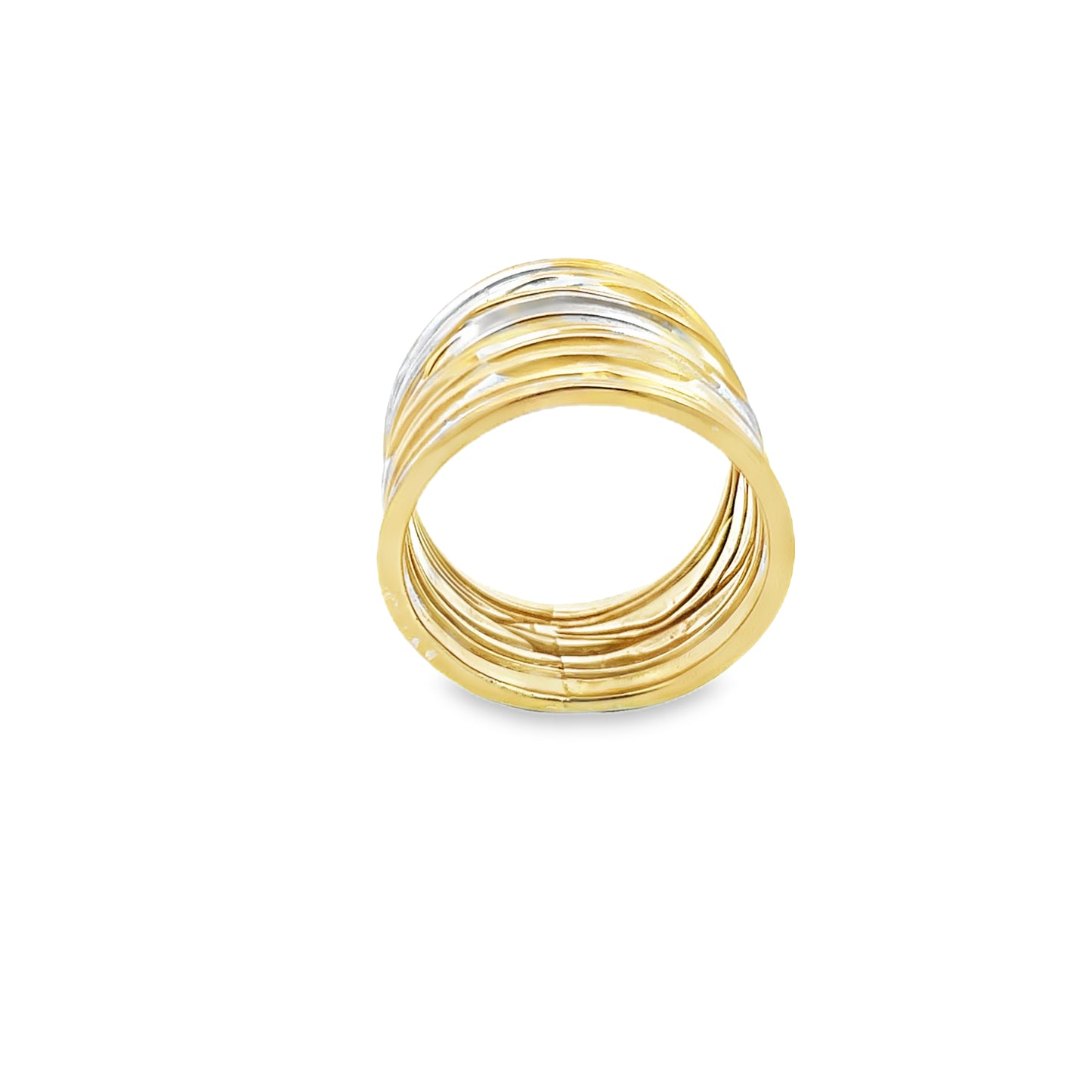 Silver Two Tone Wave Ring