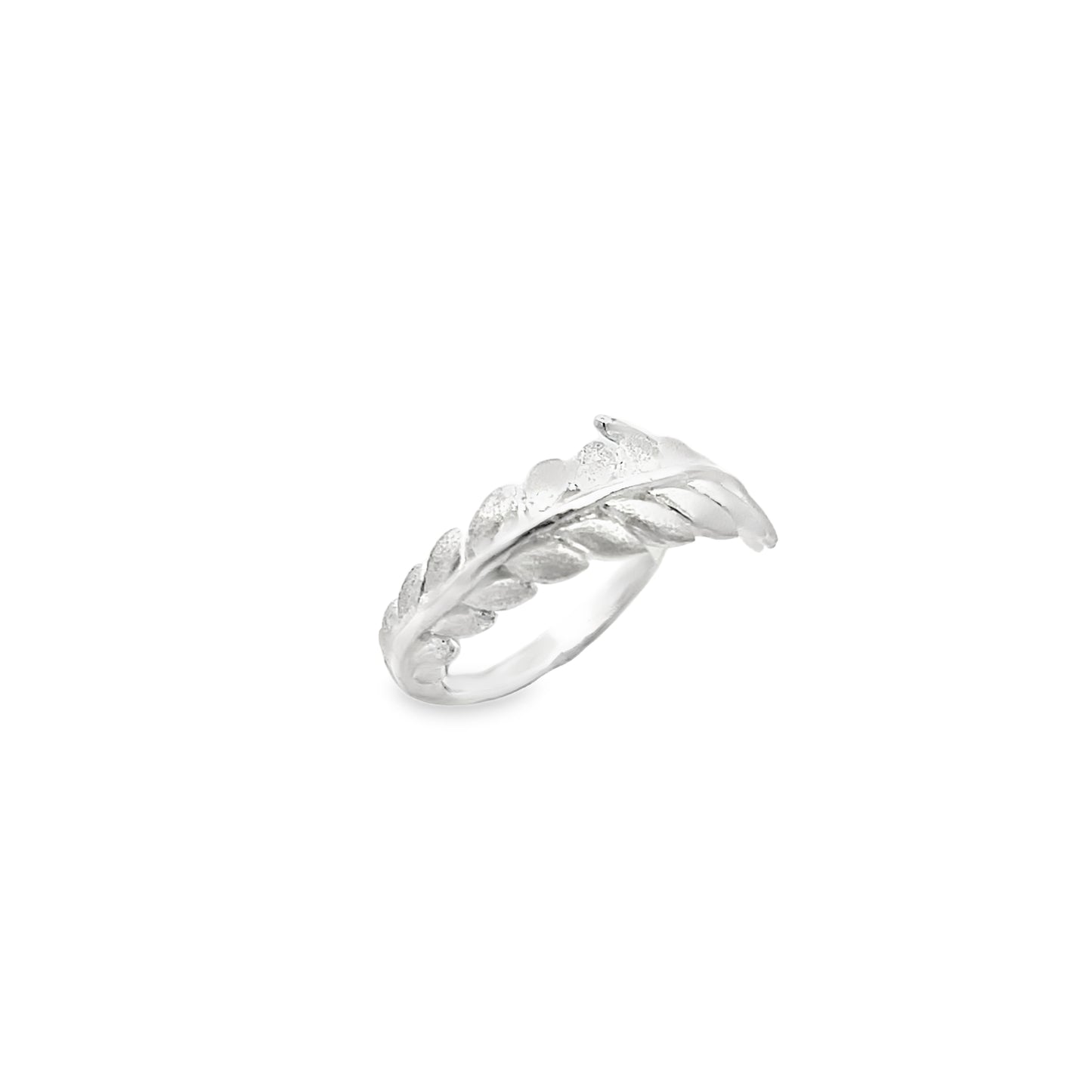 Matt Silver Leaf Ring