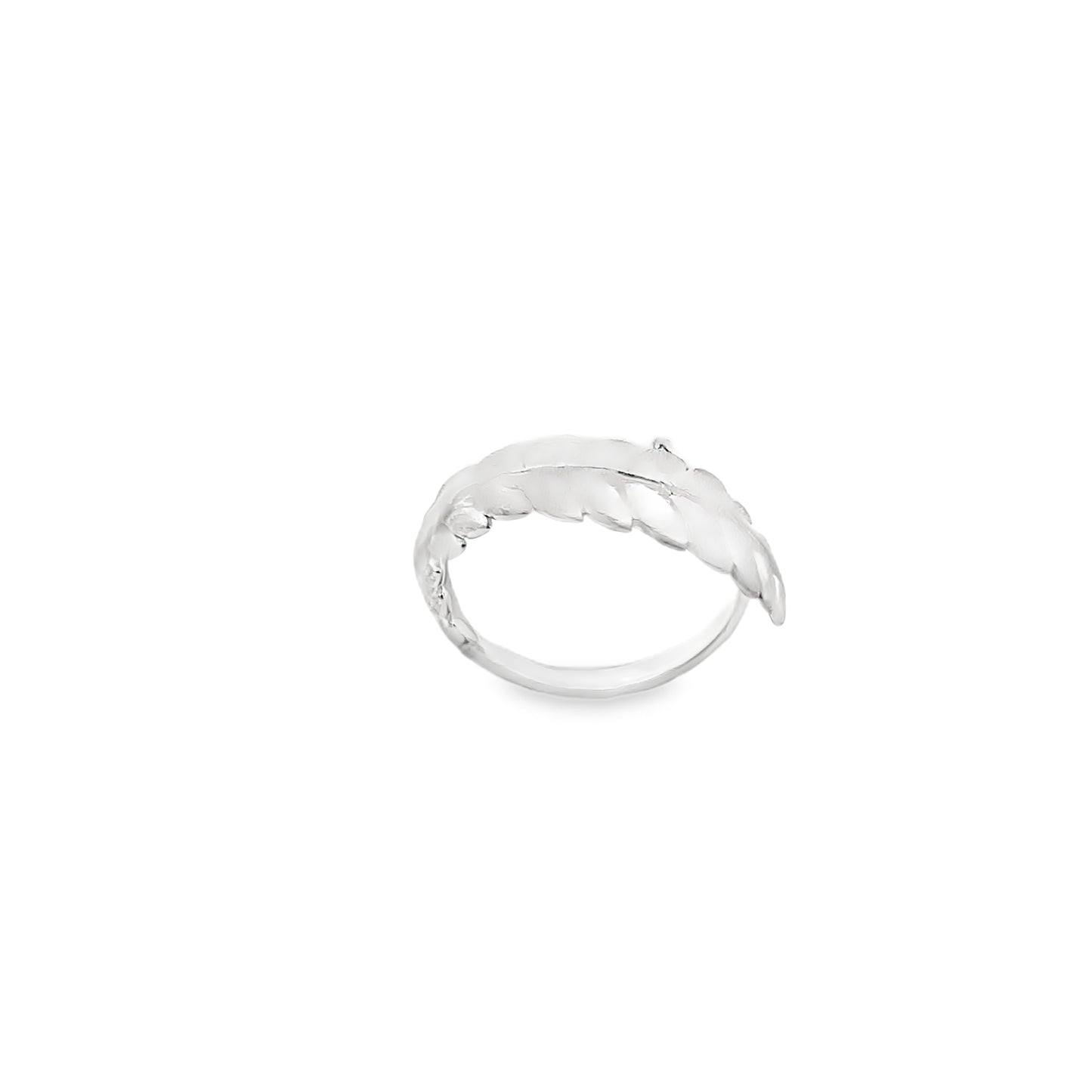 Matt Silver Leaf Ring