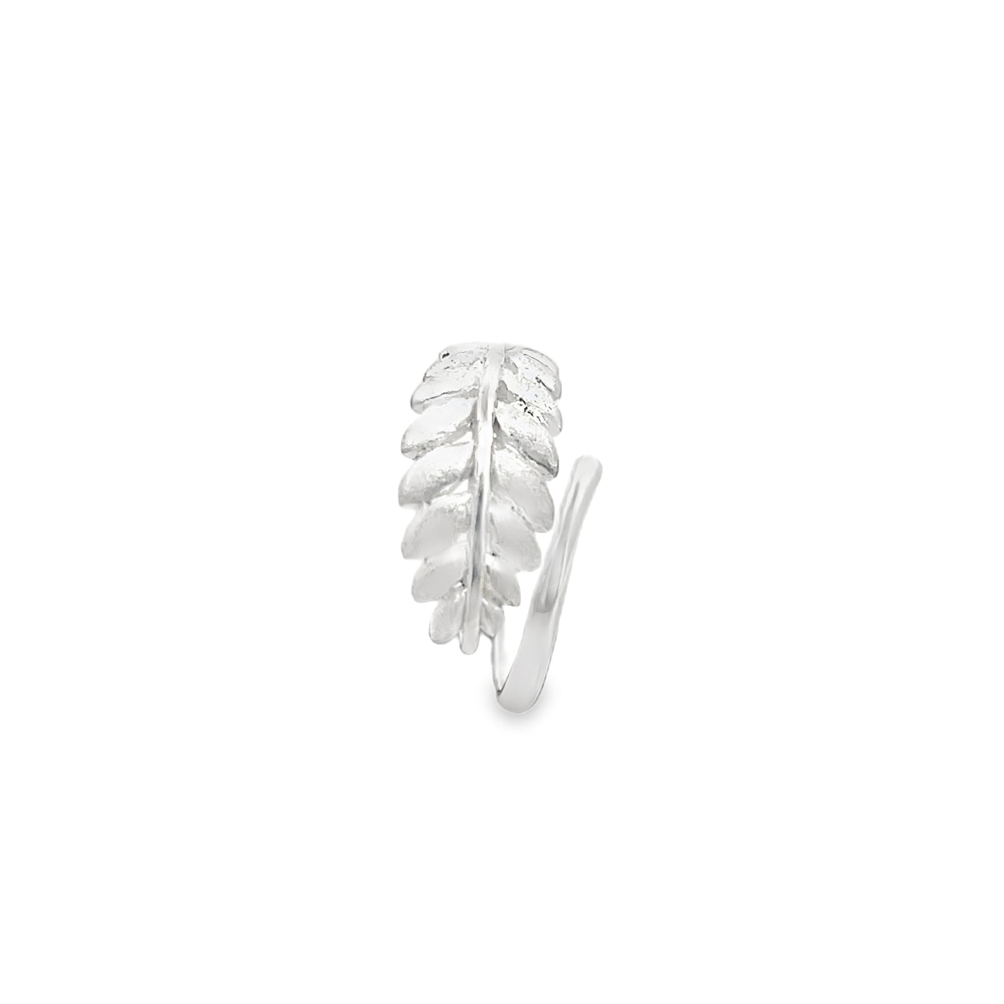 Matt Silver Leaf Ring