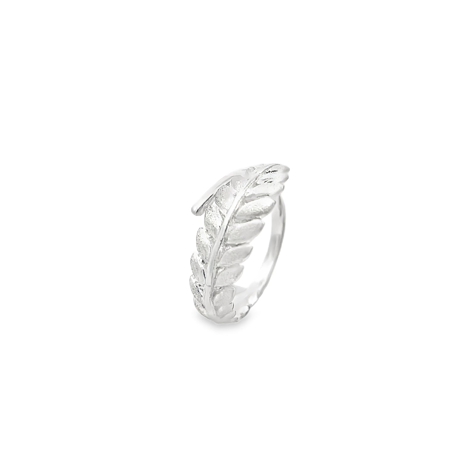 Matt Silver Leaf Ring