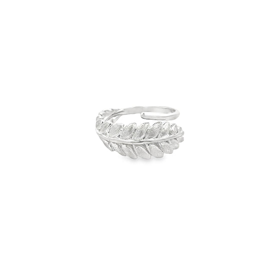 Matt Silver Leaf Ring