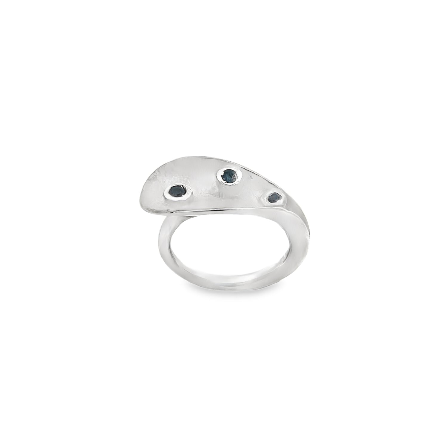 Silver Blue Sapphire Ring