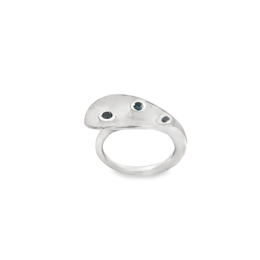 Silver Blue Sapphire Ring