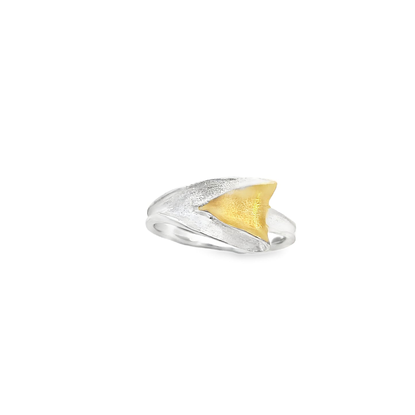 Silver Two Toned Wave Ring