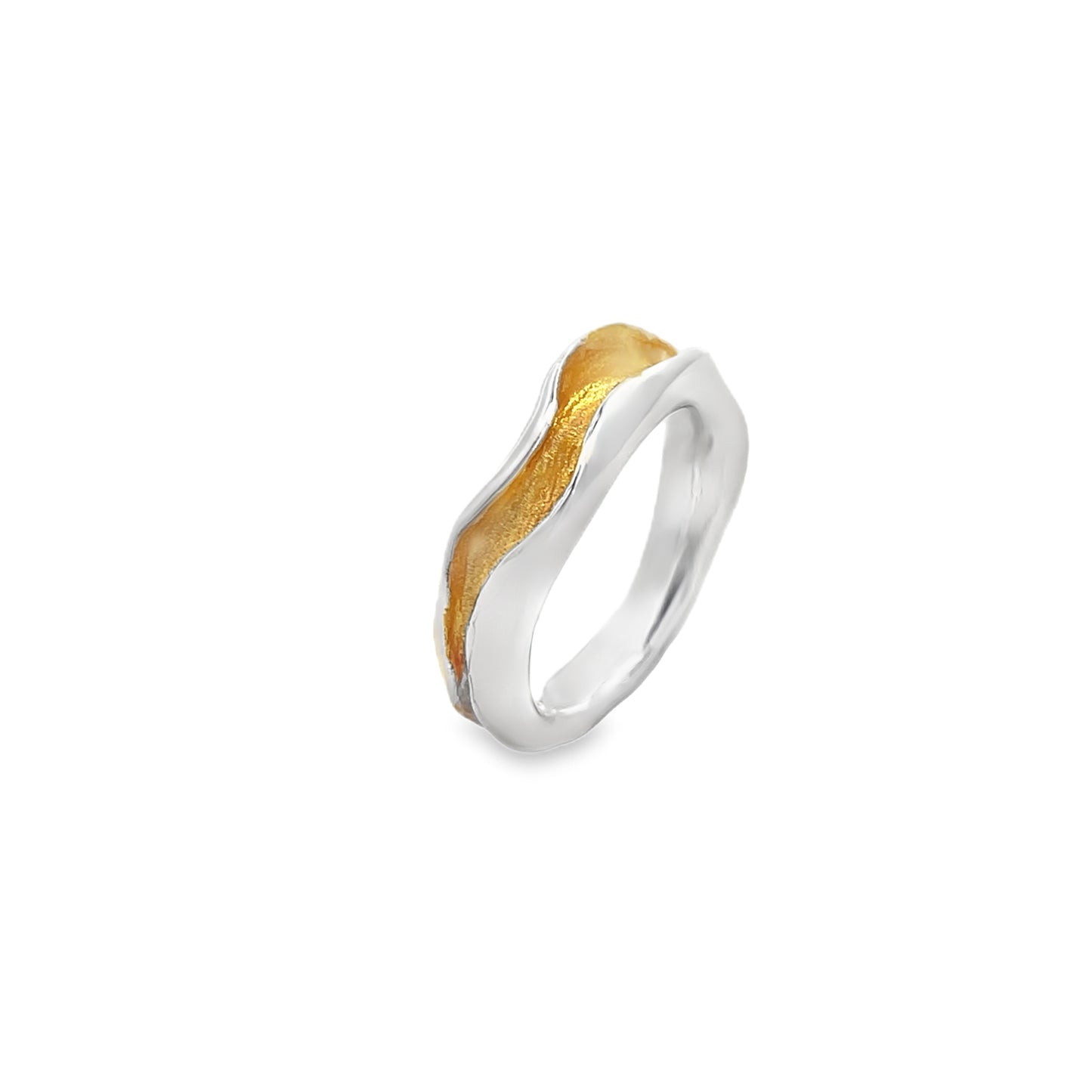 Two-Tone Silver Ribbon Ring