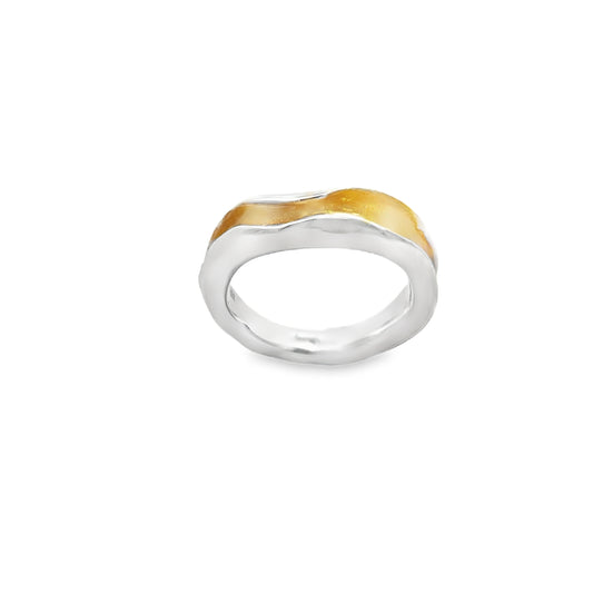 Elegant Two-Tone Silver Ring