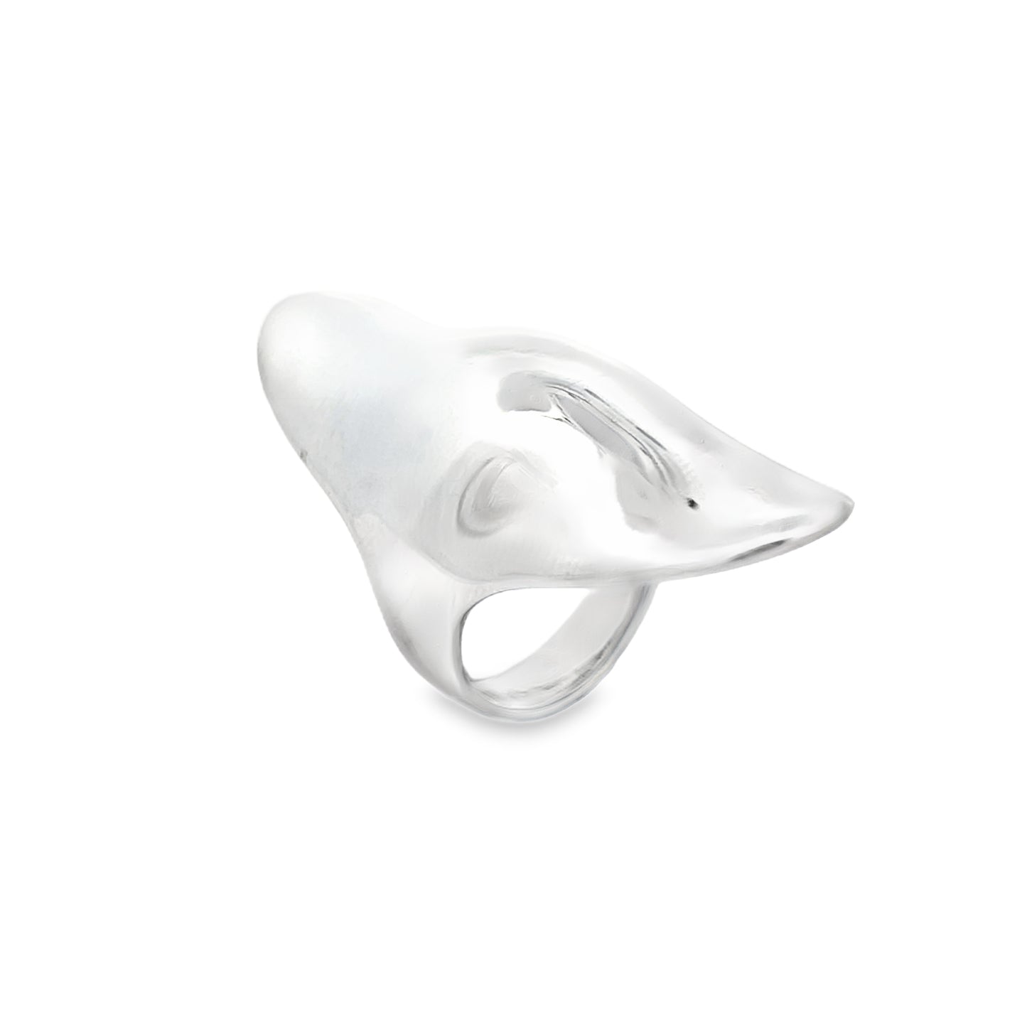 Silver Wide Curved Ring