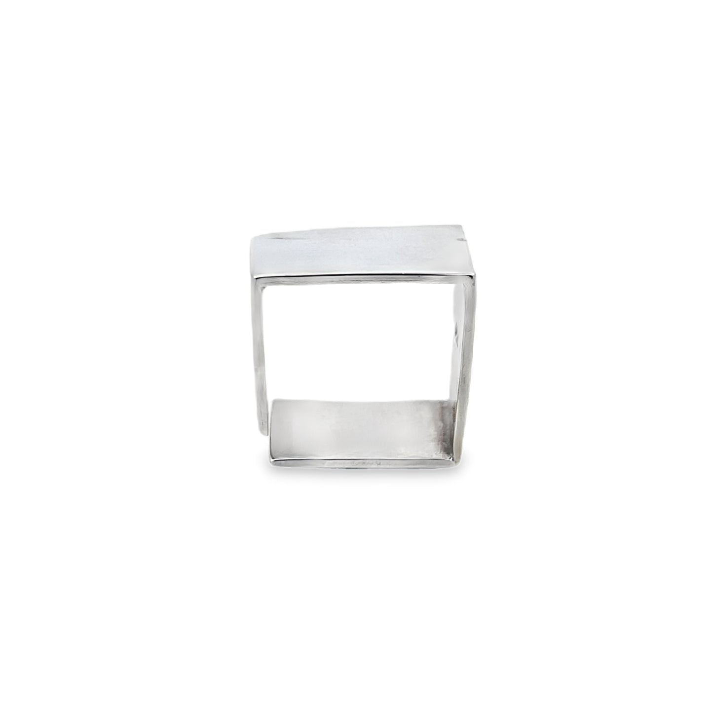 Sleek Silver Square Ring