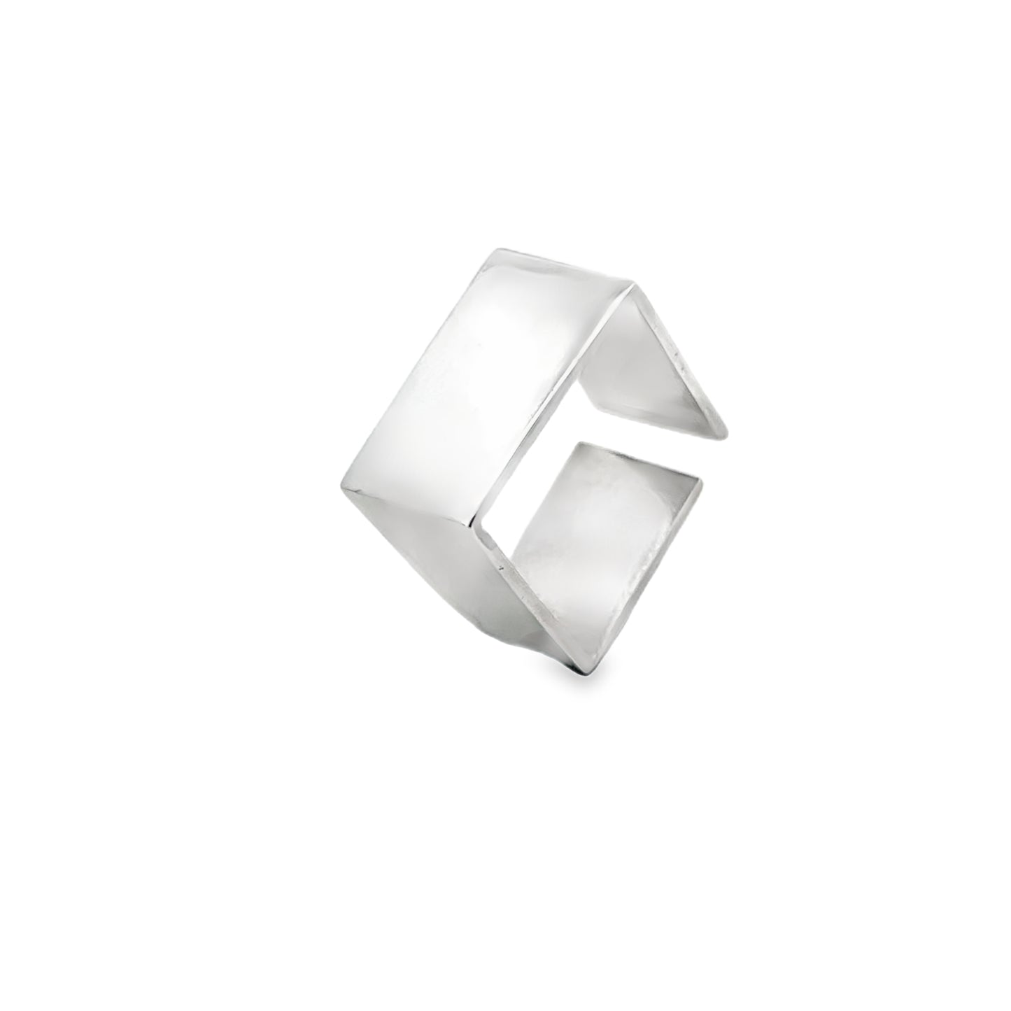 Sleek Silver Square Ring